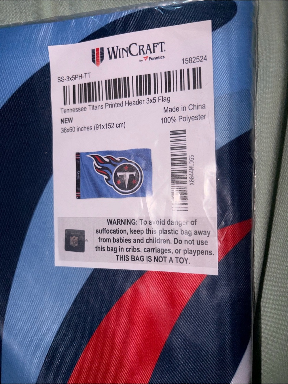 WinCraft Tennessee Titans Blue Printed Header Flag